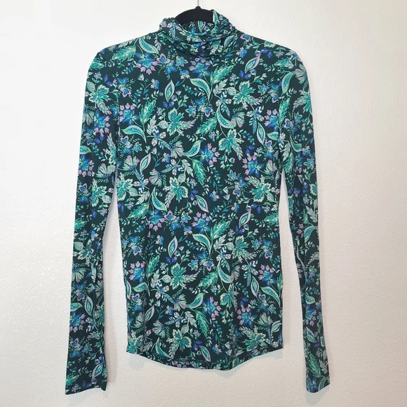 Isabel Marant Étoile Jewel Green Floral Turtleneck Blouse | Women’s Size 4 Light - Picture 8 of 11